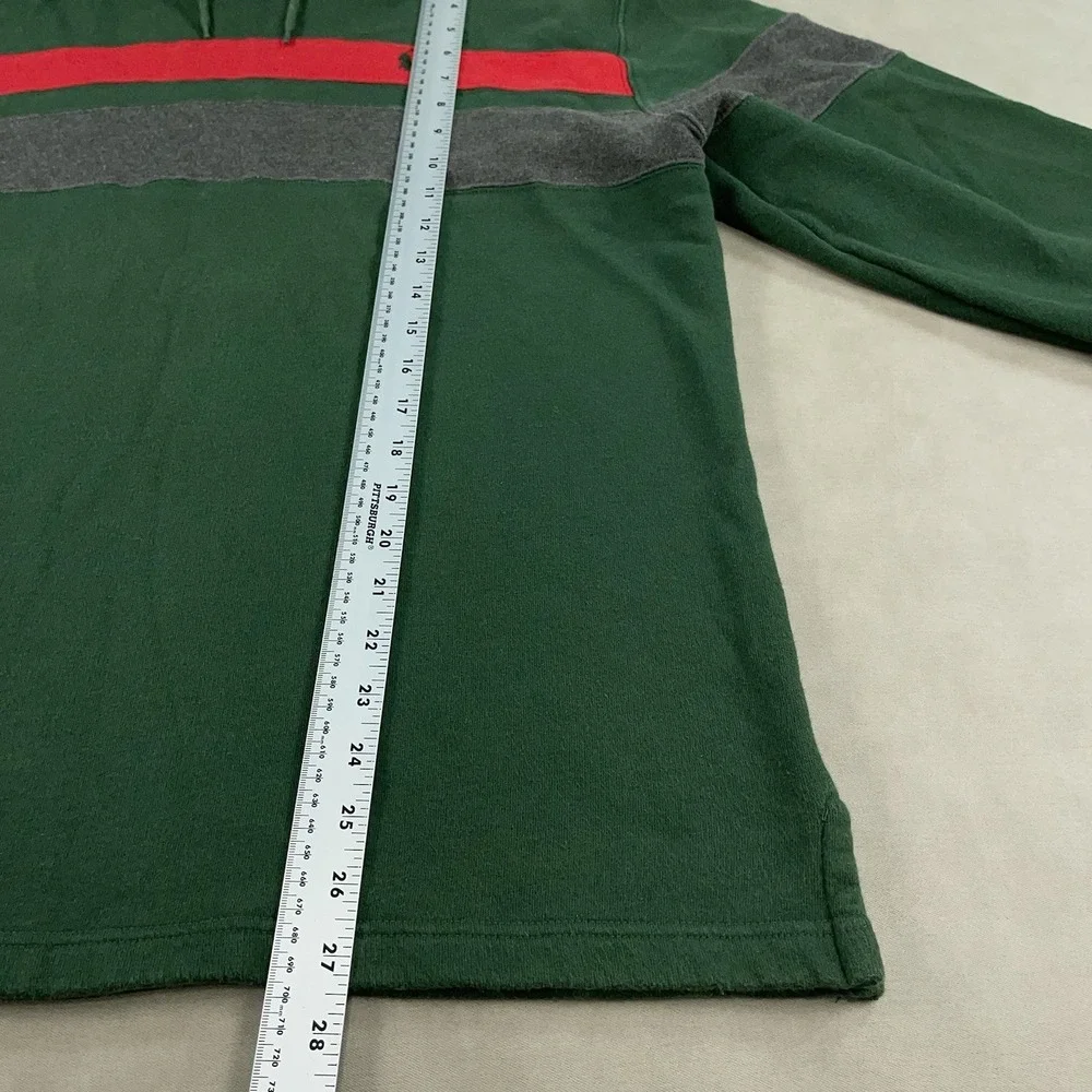 Vintage 90s Polo‎ Ralph Lauren Striped Hoodie Sweatshirt Green Red Mens Size XL